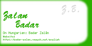 zalan badar business card