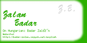 zalan badar business card